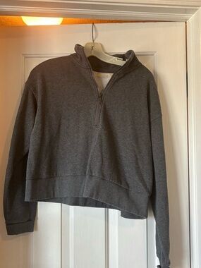 Zella Women's Charcoal Gray Half-Zip Pullover